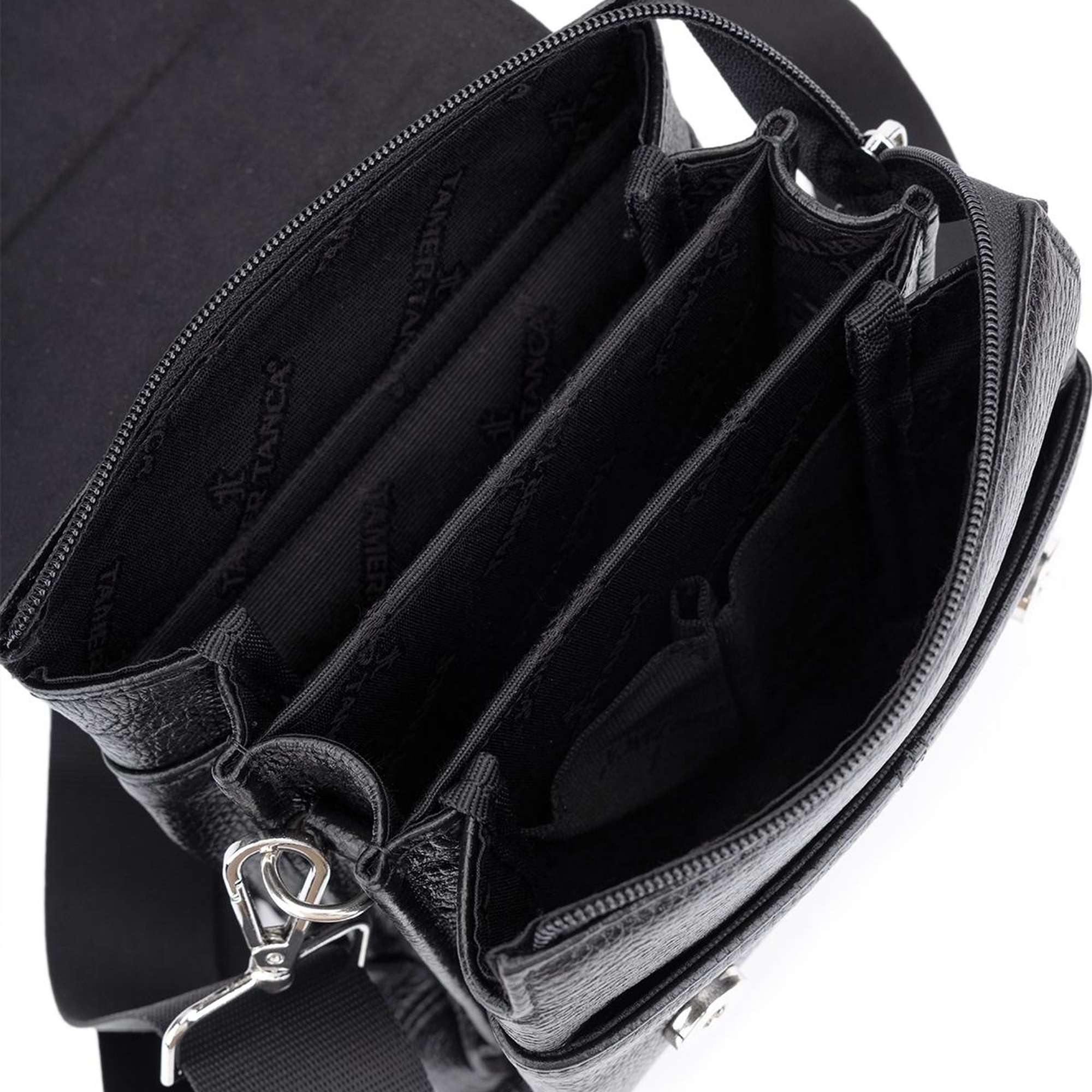 Tamer Tanca Erkek Hakiki Deri Siyah Postacı Çanta