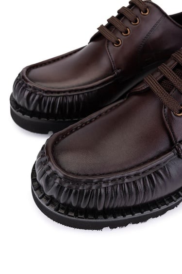  Tamer Tanca Erkek Hakiki Deri Kahverengi Casual Ayakkabı