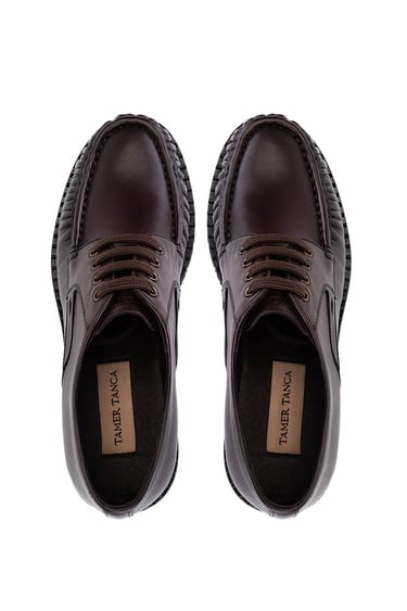  Tamer Tanca Erkek Hakiki Deri Kahverengi Casual Ayakkabı