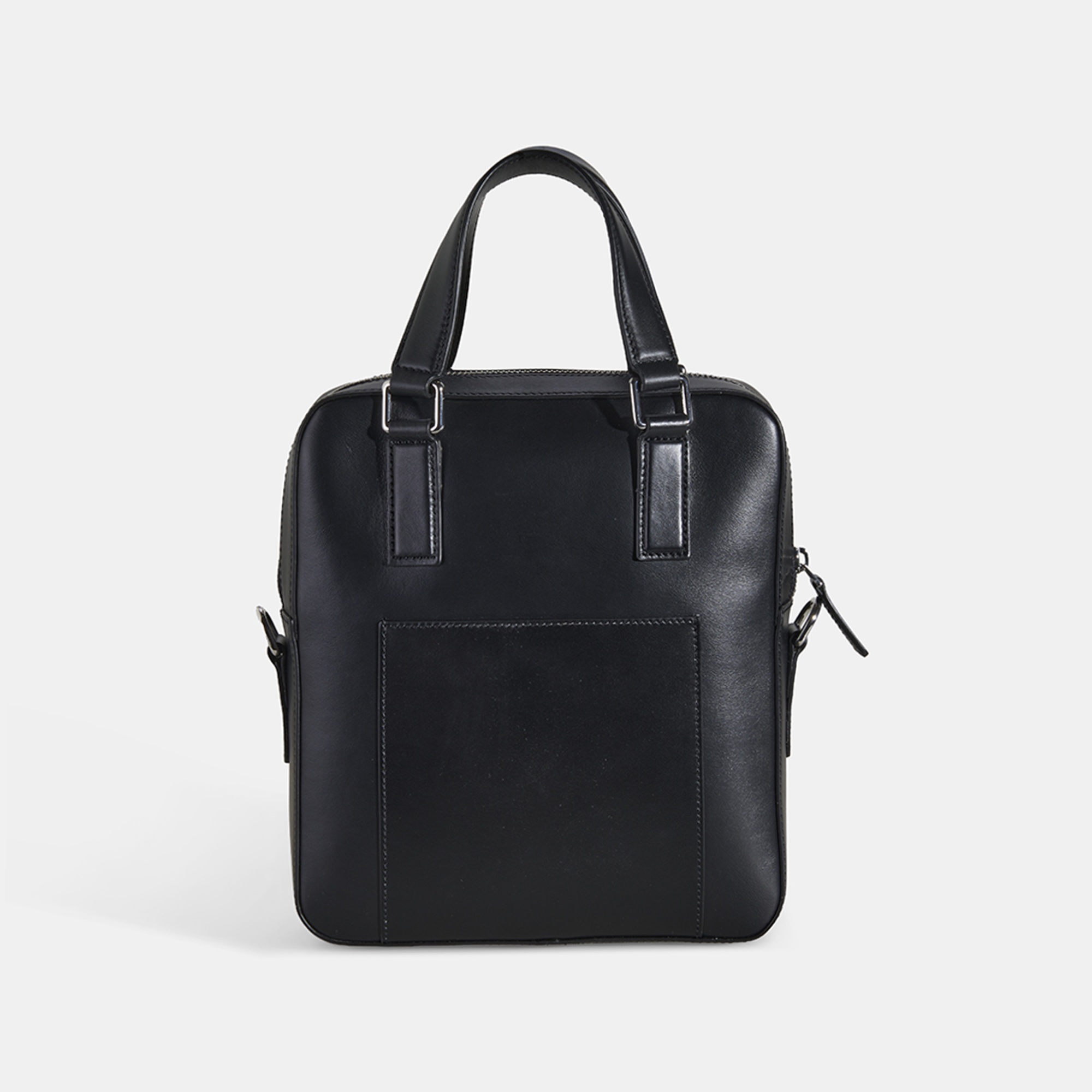 Erkek Siyah Deri Postacı Çantası