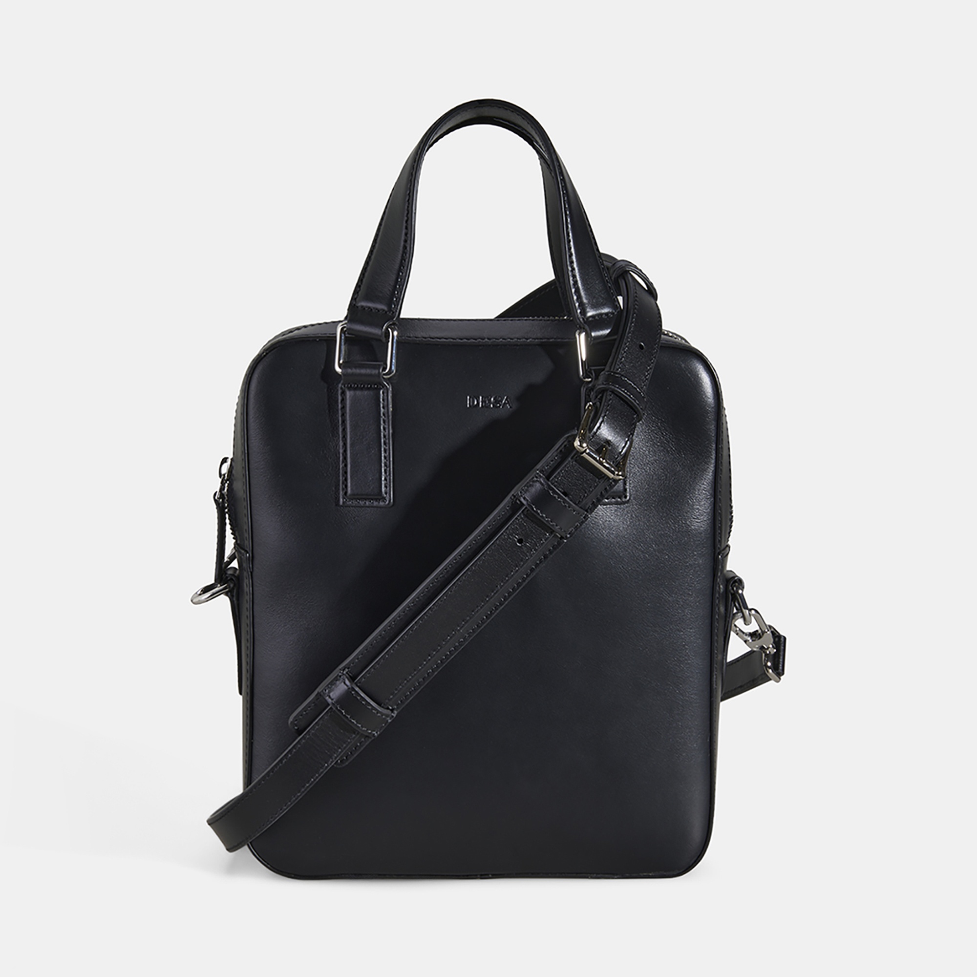 Erkek Siyah Deri Postacı Çantası