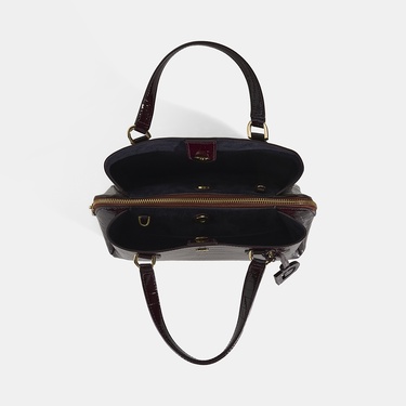  Kadın Bordo Kroko Baskılı Deri El Çantası