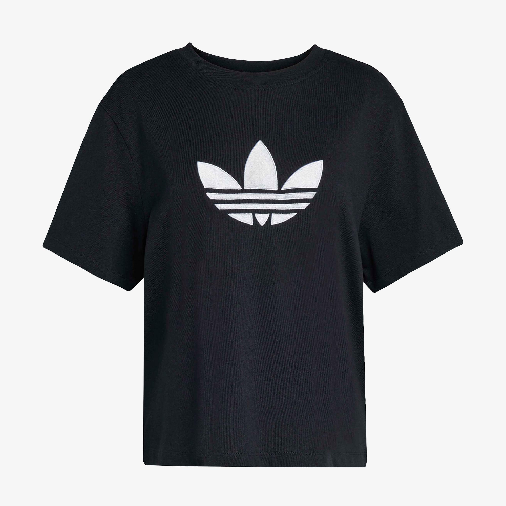 adidas Trefoil Boxy Kadın Siyah T-Shirt