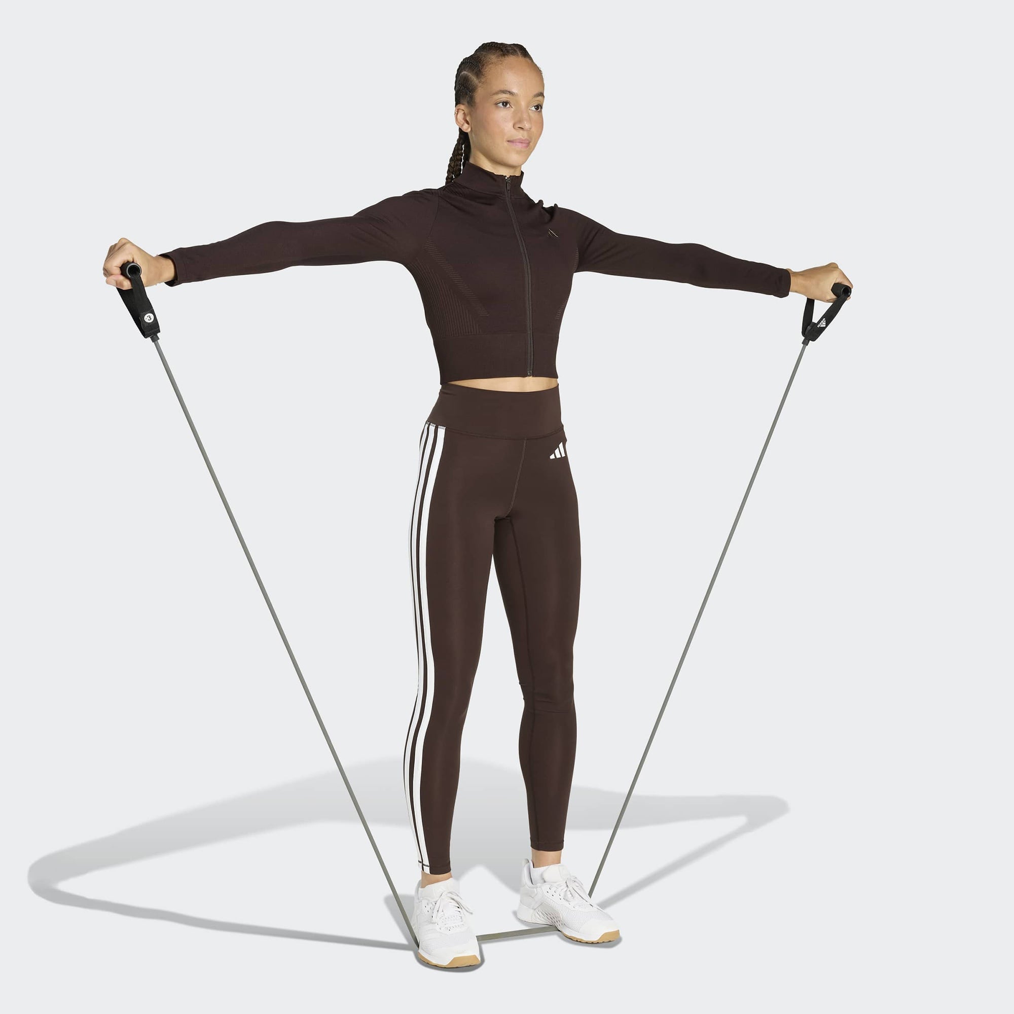 adidas Workout Essentials Kadın Kahverengi Sweatshirt