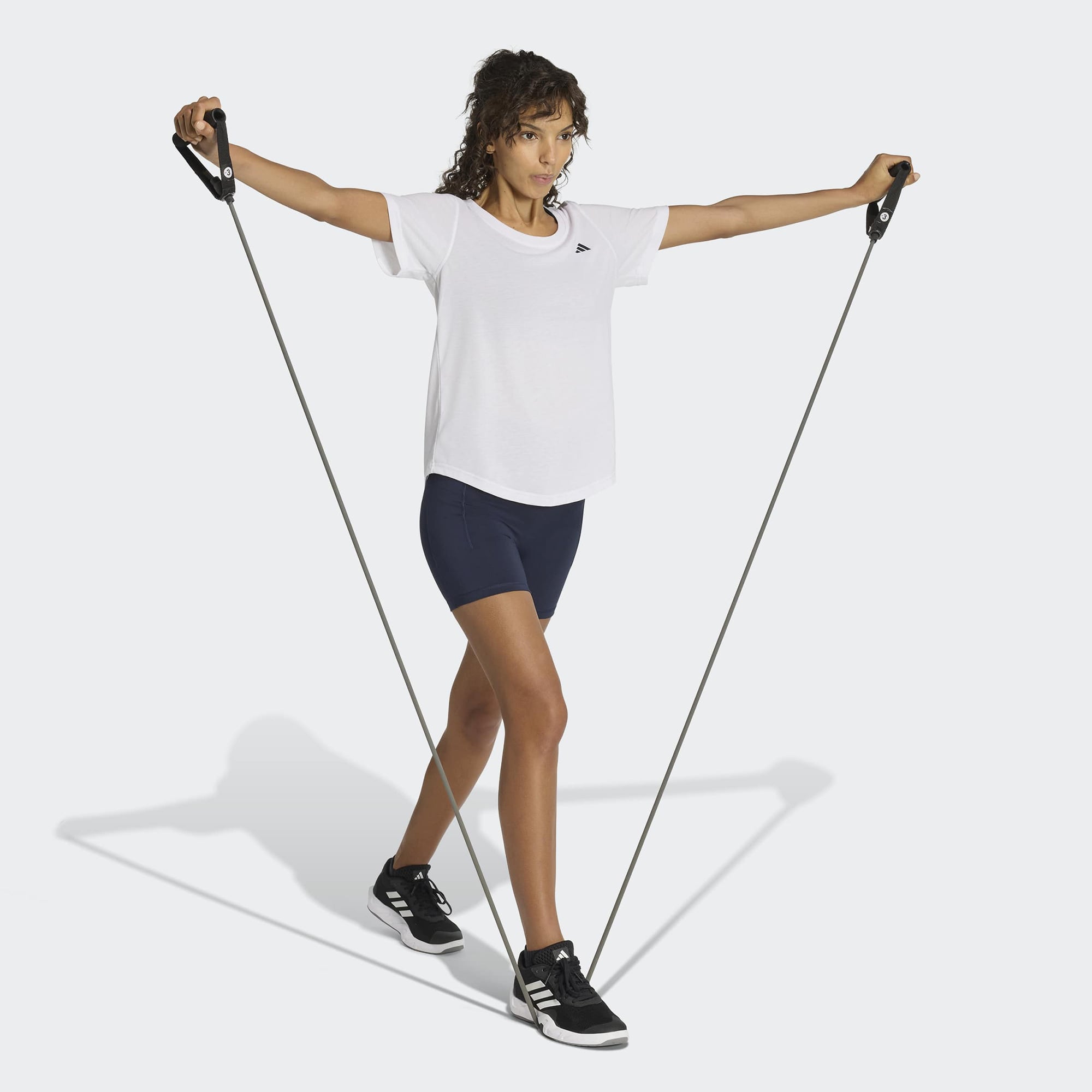  adidas 3-Stripes Studio All Me Booty Kadın Lacivert Kısa Tayt