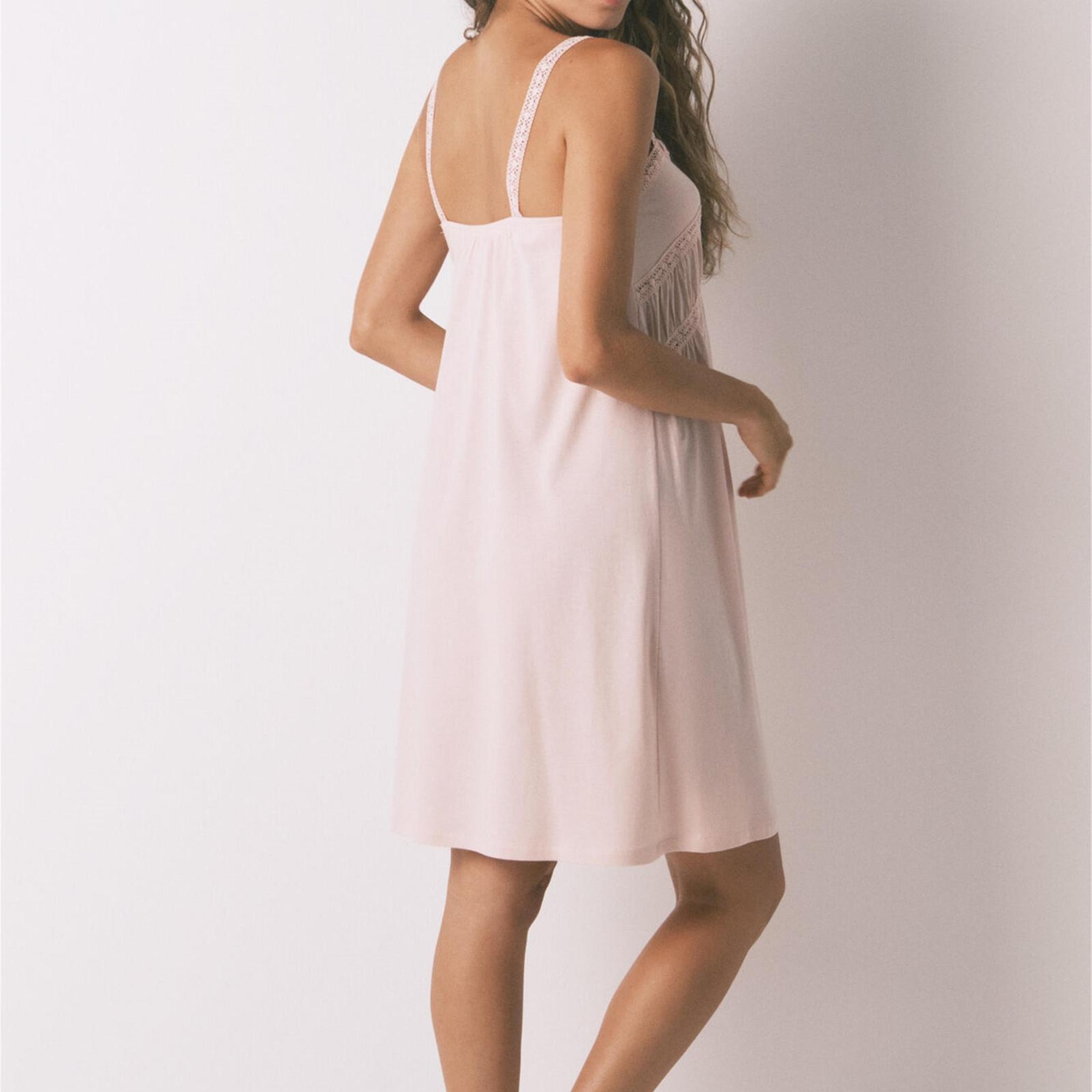 Women Secret Pembe Dantel Detaylı Kısa Hamile Gecelik