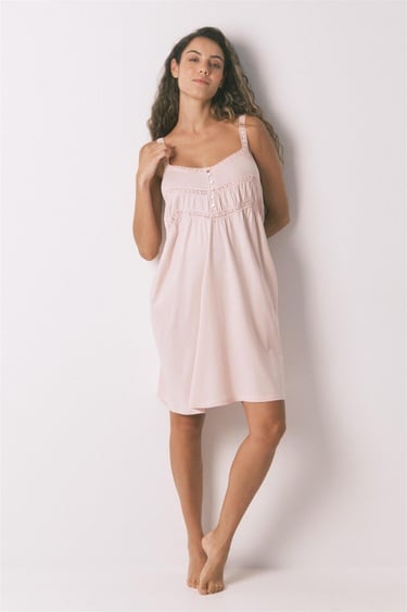  Women Secret Pembe Dantel Detaylı Kısa Hamile Gecelik