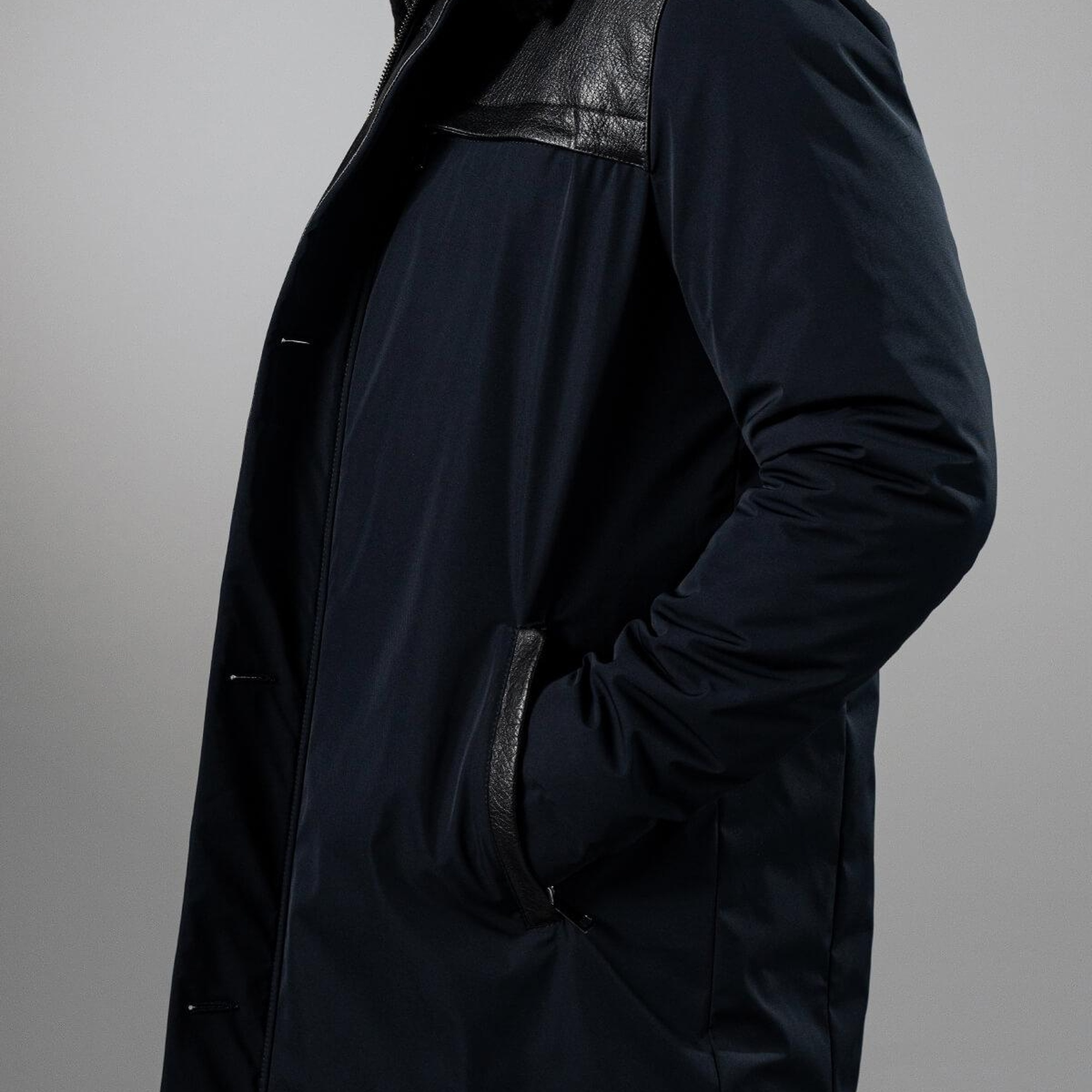 Tamer Tanca Erkek Tekstil & Deri Lacivert Mont