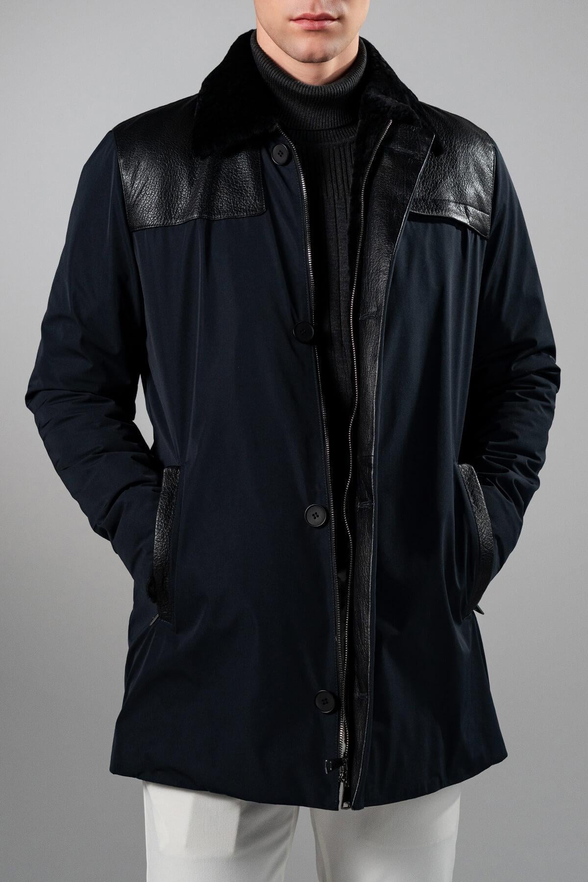  Tamer Tanca Erkek Tekstil & Deri Lacivert Mont