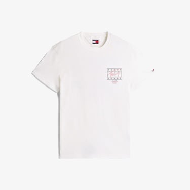  Tommy Hilfiger Signature Erkek Beyaz T-Shirt