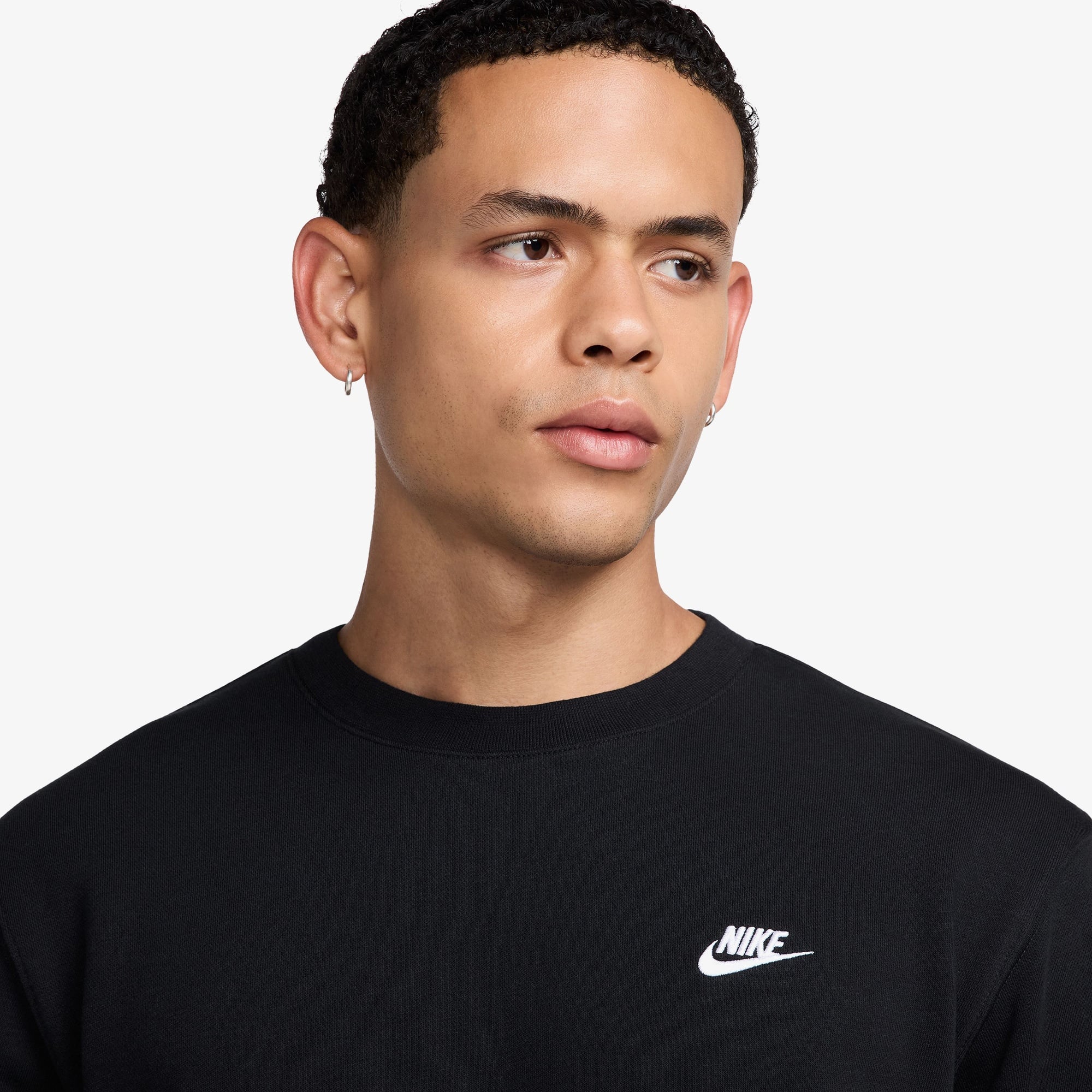 Nike Club Crew Erkek Siyah Sweatshirt