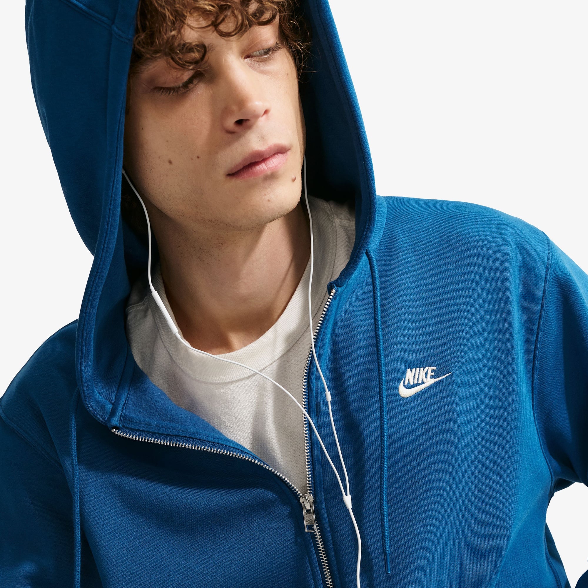 Nike Club Erkek Mavi Hoodie