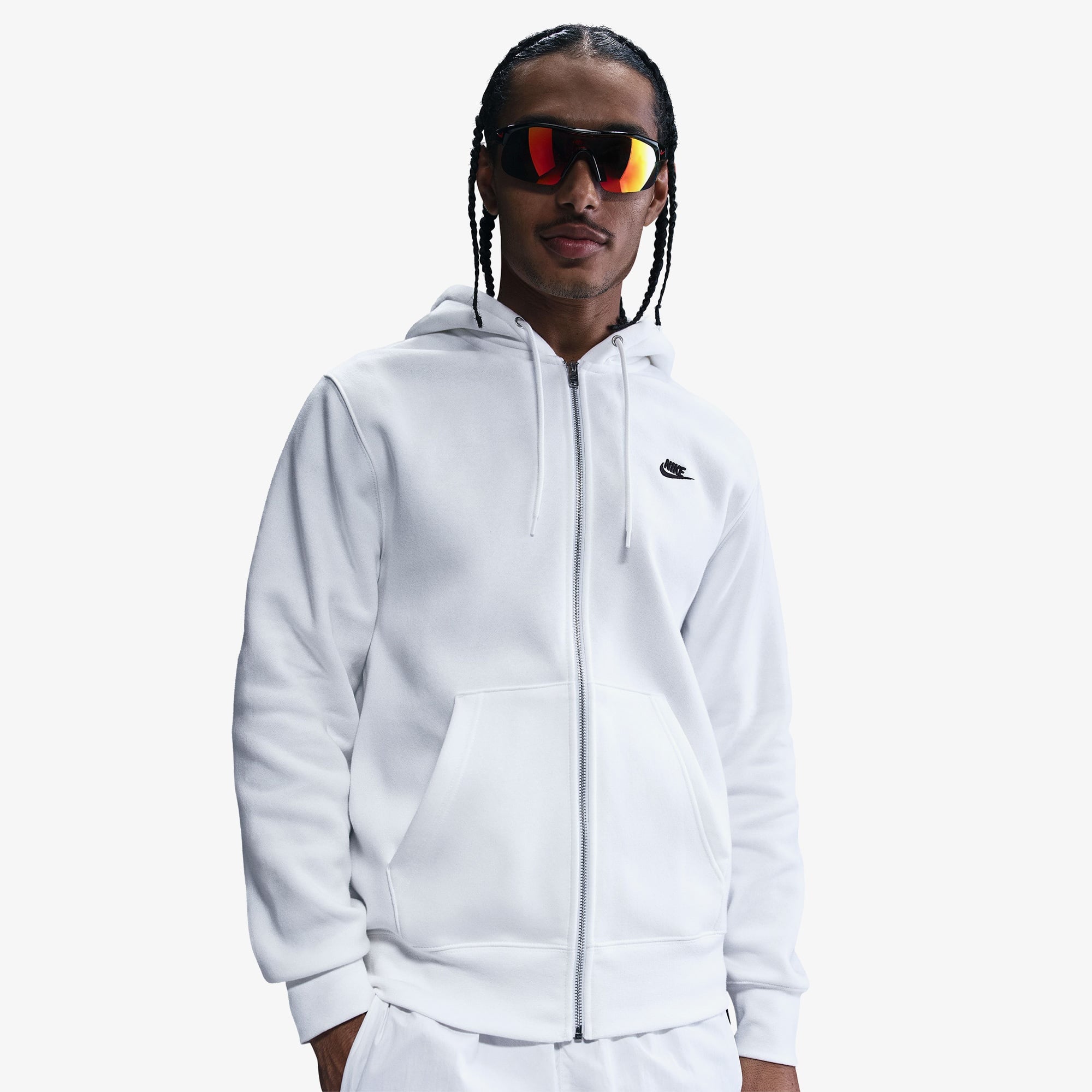 Nike Club Erkek Beyaz Hoodie