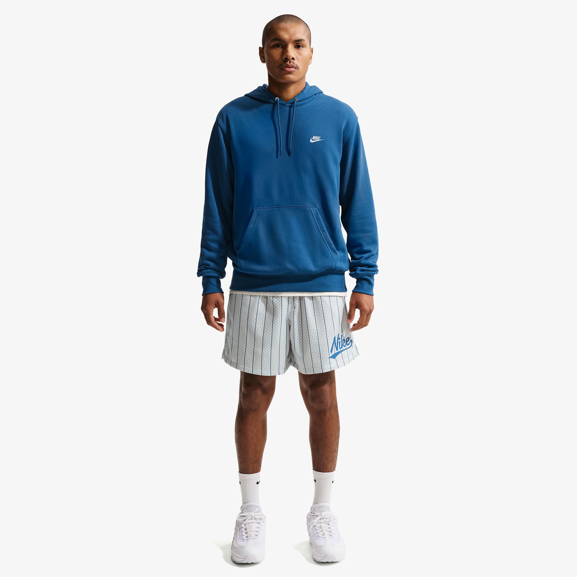  Nike Club Erkek Mavi Hoodie