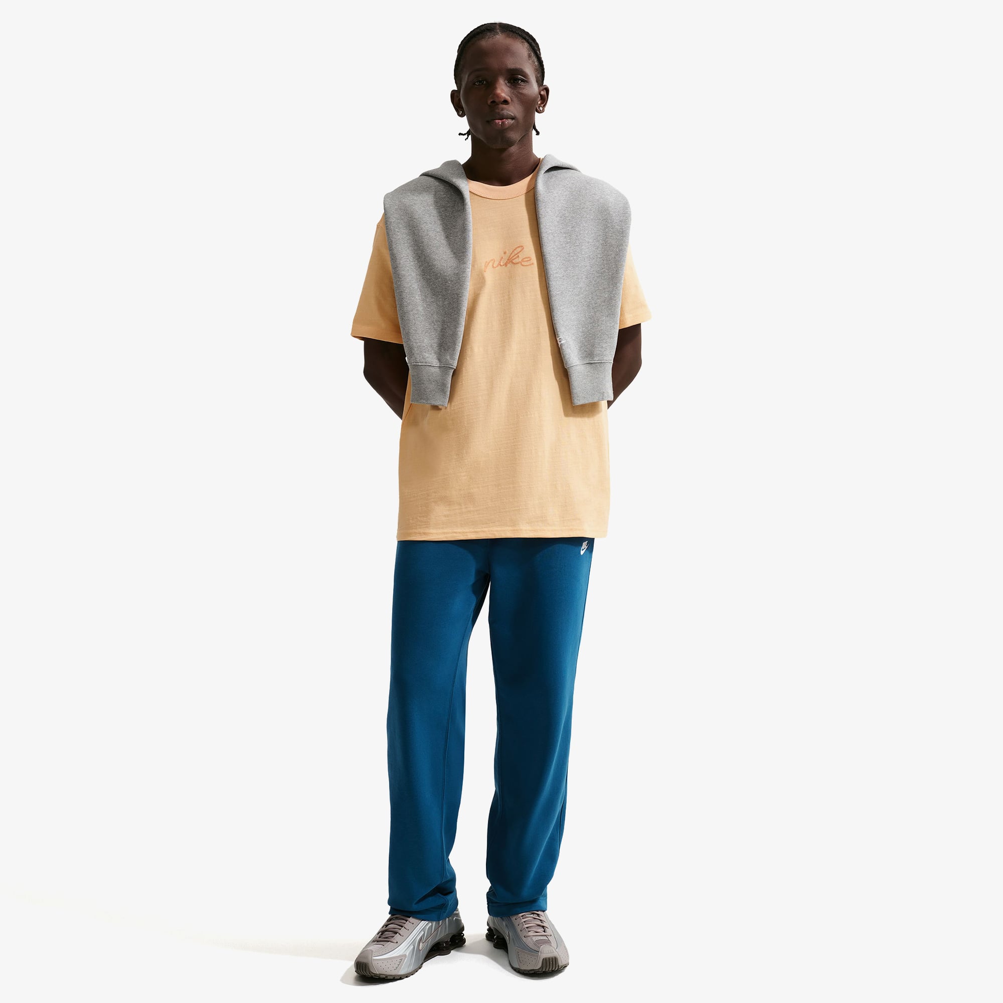  Nike Club French Terry Erkek Mavi Eşofman Altı