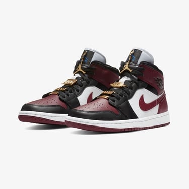  Jordan Air 1 Mid SE Kadın Bordo Spor Ayakkabı