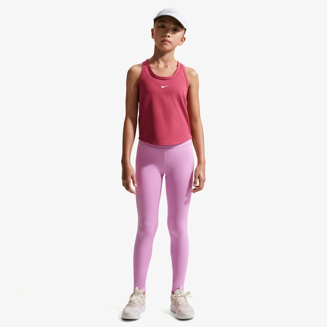  Nike Dri-Fit One Yüksel Belli Çocuk Pembe Tayt