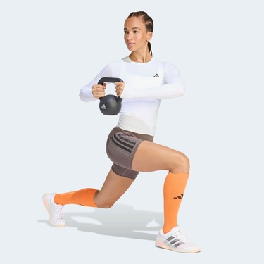  adidas Optime Workout 3-Stripes Kadın Bej Tayt