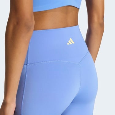  adidas 3-Stripes Studio All Me Booty Kadın Mavi Kısa Tayt