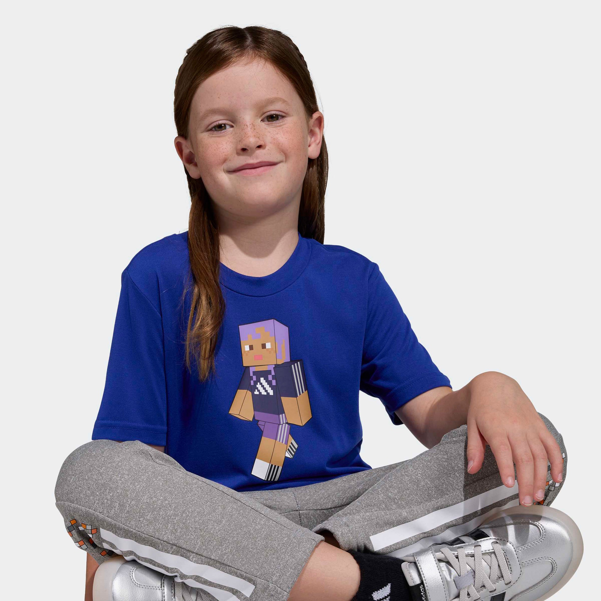 adidas Minecraft Training Çocuk Mavi T-Shirt