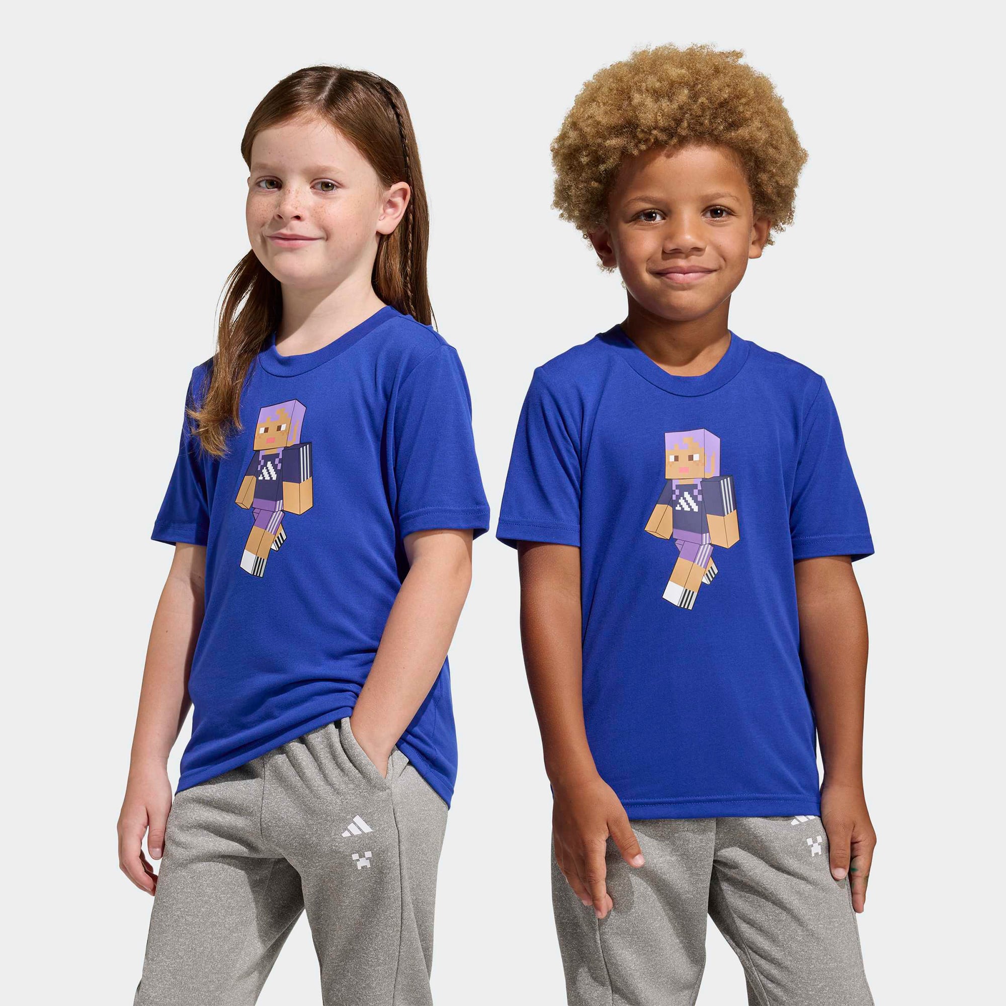  adidas Minecraft Training Çocuk Mavi T-Shirt