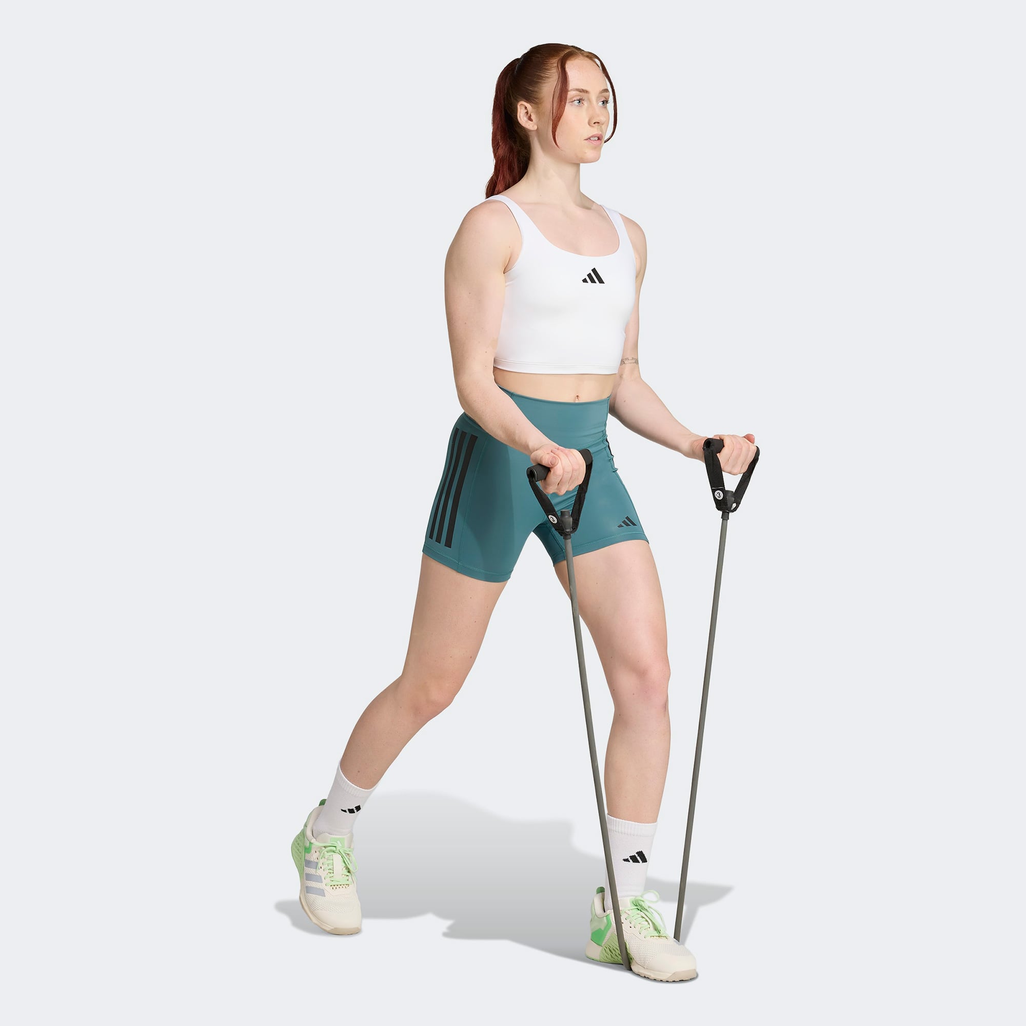 adidas Optime Power Kadın Beyaz Crop T-Shirt