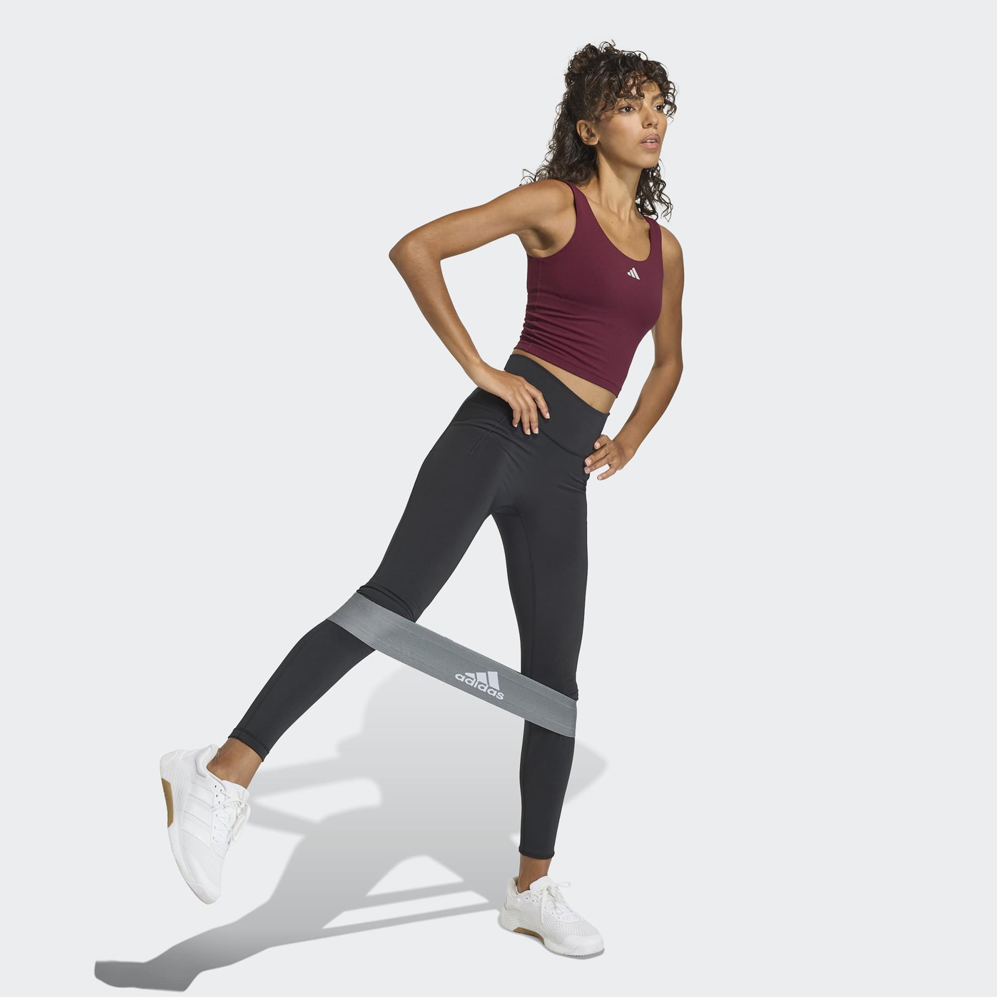 adidas 3-Stripes Studio All Me Kadın Bordo Crop T-Shirt