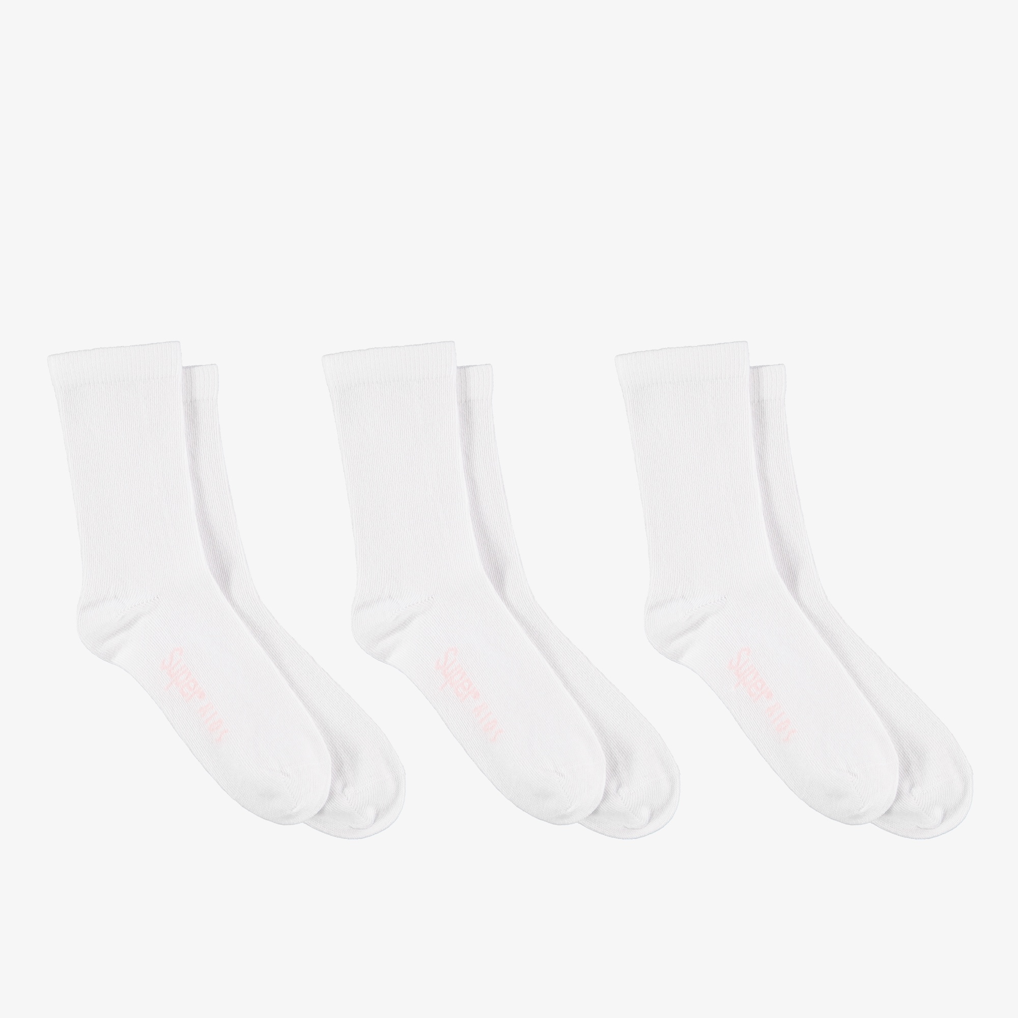 UNITED4 Classic 3lü Çocuk Beyaz Çorap