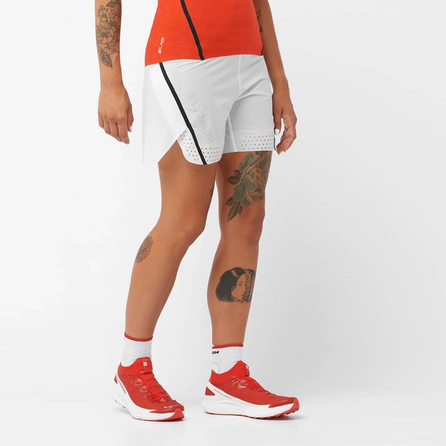 Salomon S/lab Speed 2in1 Short Kadın Beyaz Koşu Şortu