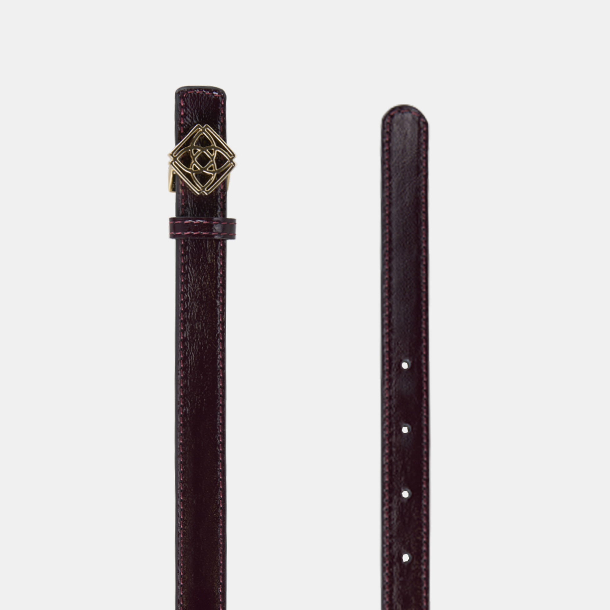 Kadın Siyah / Bordo Çift Taraflı Deri Kemer