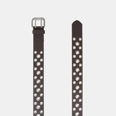  Kadın Kahve Metal Detaylı Deri Kemer