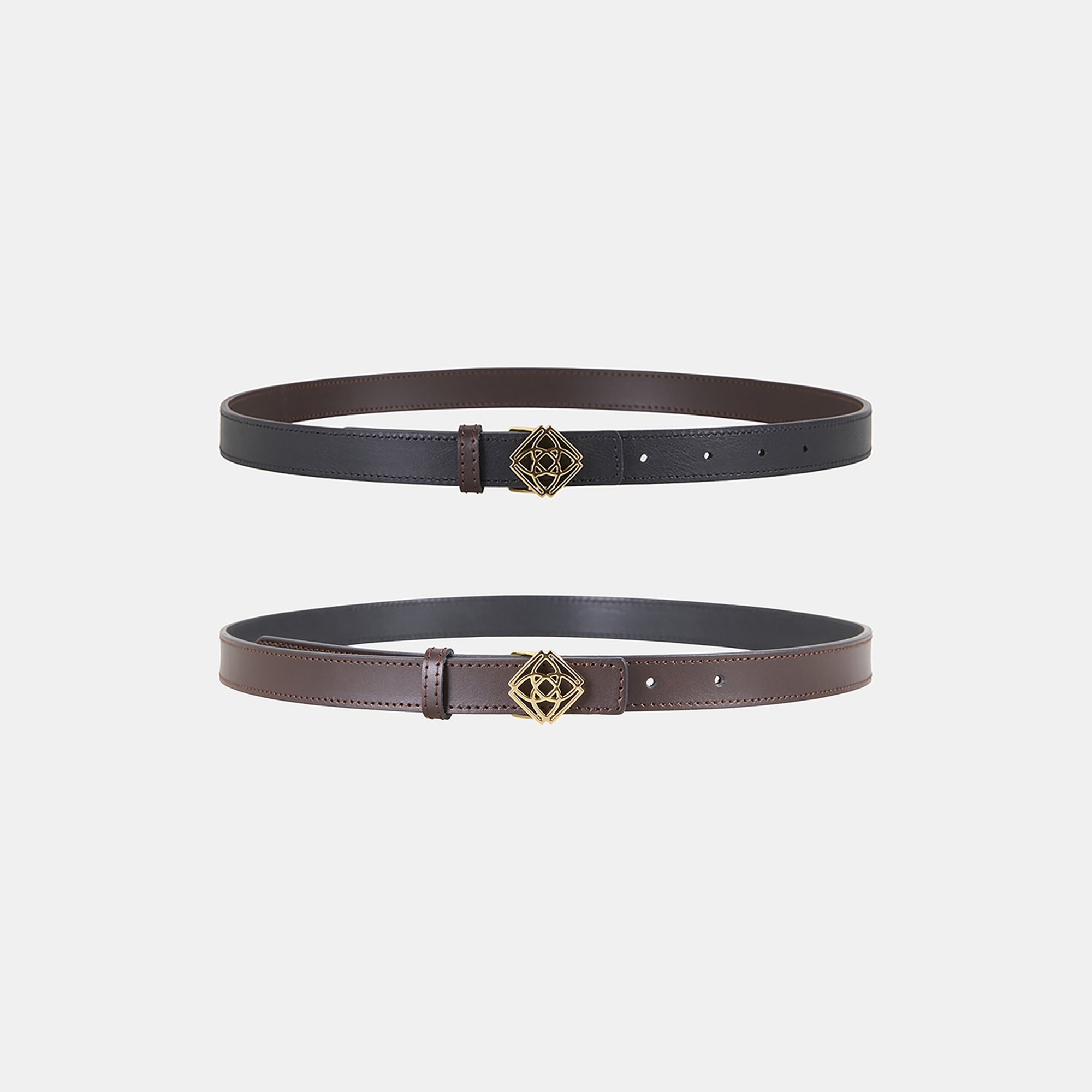 Kadın Siyah / Kahve Çift Taraflı Deri Kemer