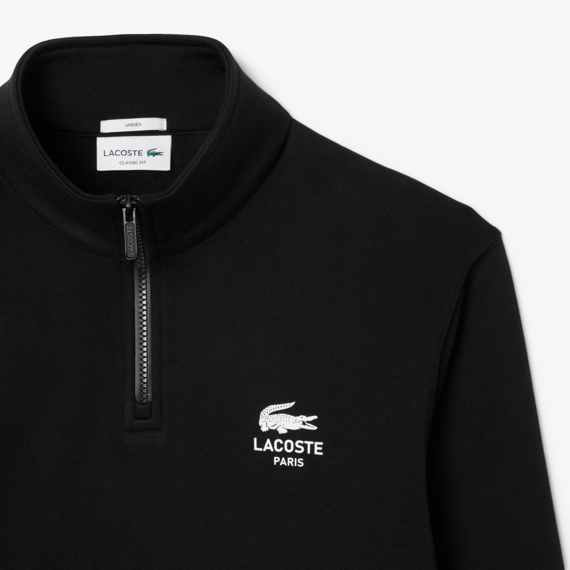 Lacoste High Neck Zip-Up Print Sweatshirt