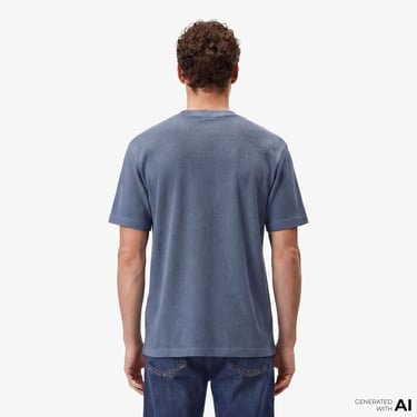  Hugo Boss Cotton Terry Erkek Mavi T-Shirt