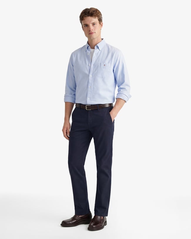  GANT Erkek Lacivert Slim Fit Casual Herringbone Pantolon