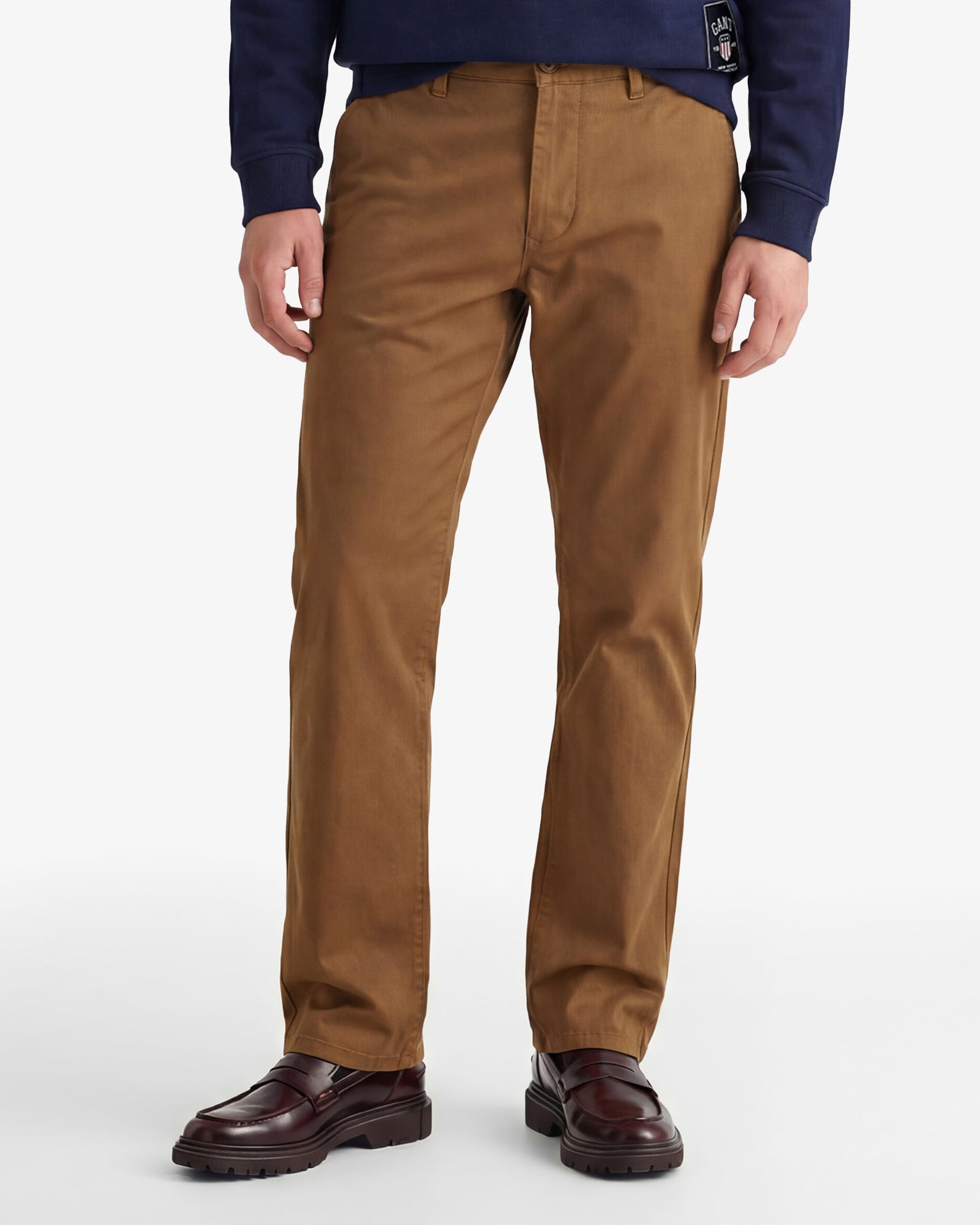 GANT Erkek Kahverengi Regular Fit Chino Pantolon