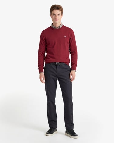  GANT Erkek Siyah Slim Fit Casual Herringbone Pantolon