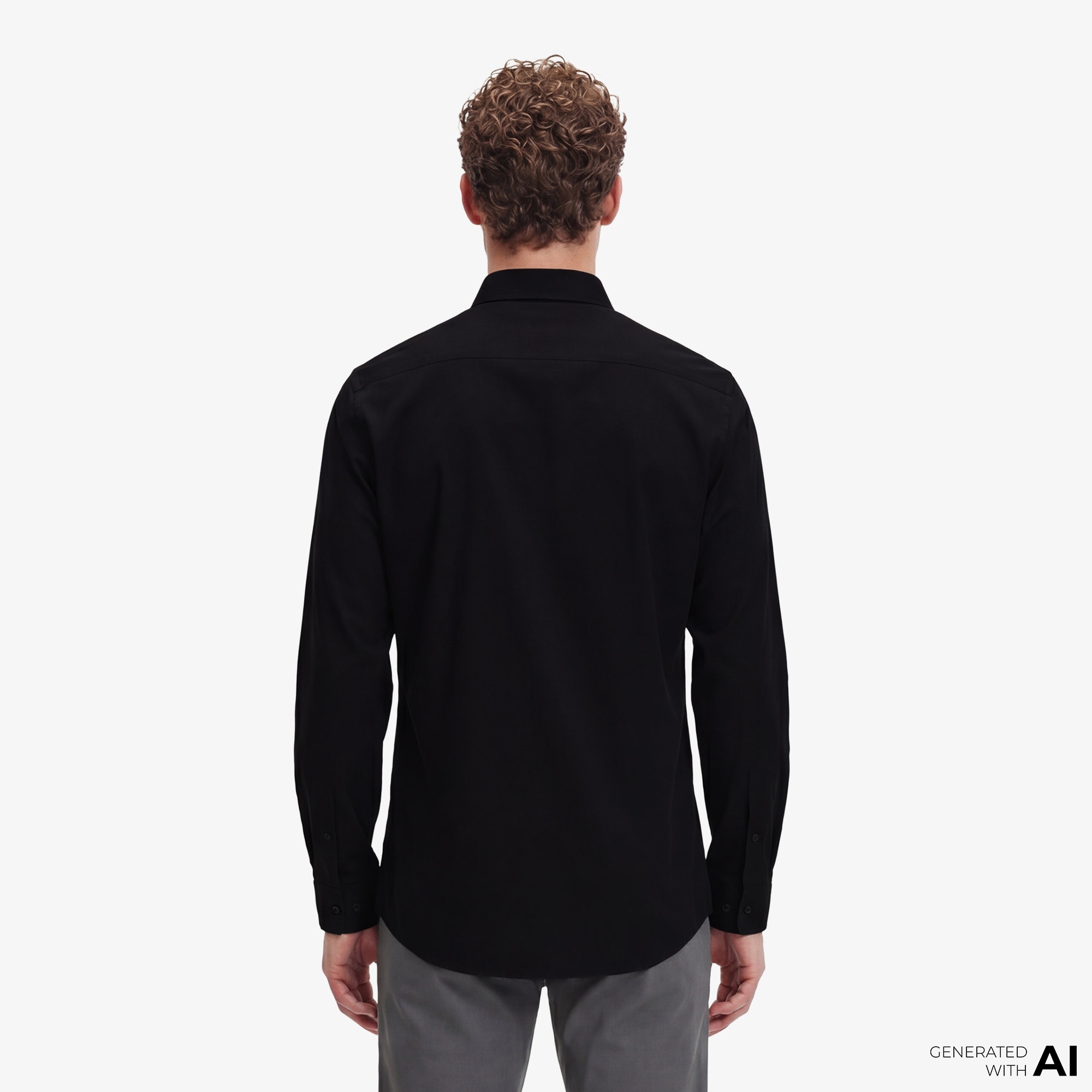 Calvin Klein Solid Stretch Classic Erkek Siyah Gömlek