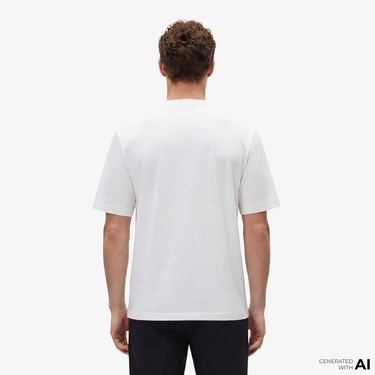  Calvin Klein Relaxed Standard Logo Crewnk Erkek Beyaz T-Shirt