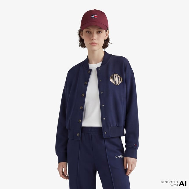  Tommy Hilfiger Varsity Hilfiger Kadın Lacivert Hırka