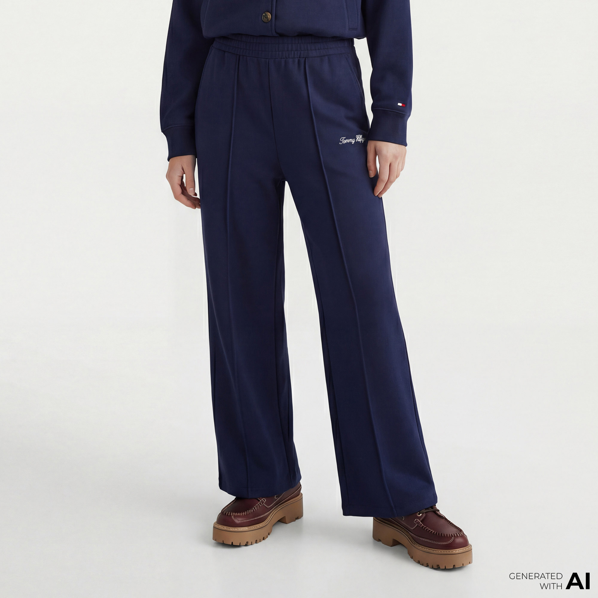 Tommy Hilfiger Gold Btn Script Kadın Lacivert Eşofman Altı