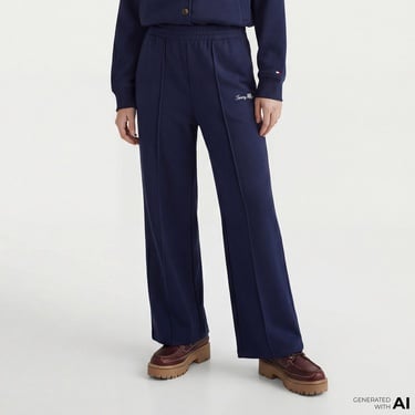  Tommy Hilfiger Gold Btn Script Kadın Lacivert Eşofman Altı