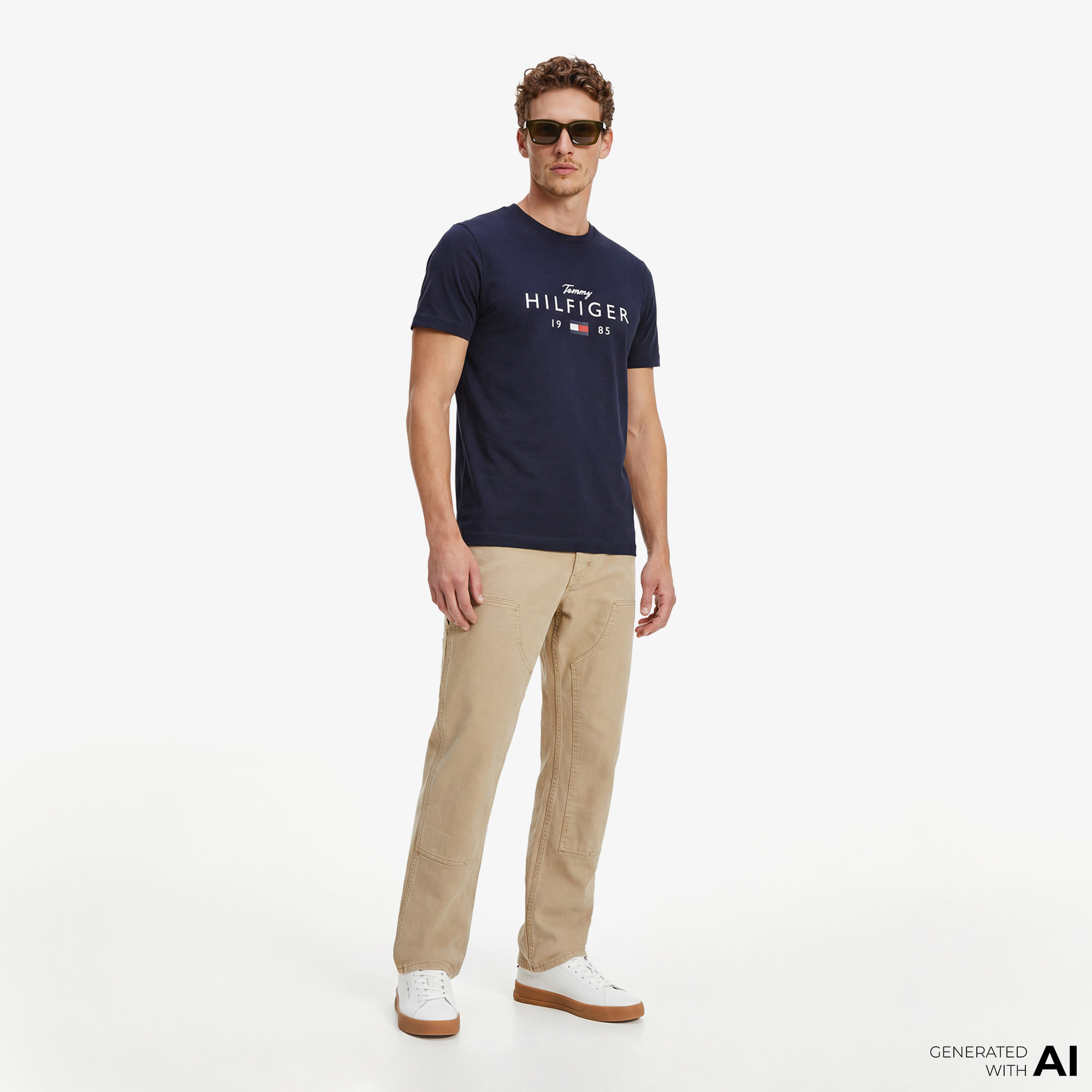 Tommy Hilfiger Brand Love Graphic Erkek Lacivert T-Shirt
