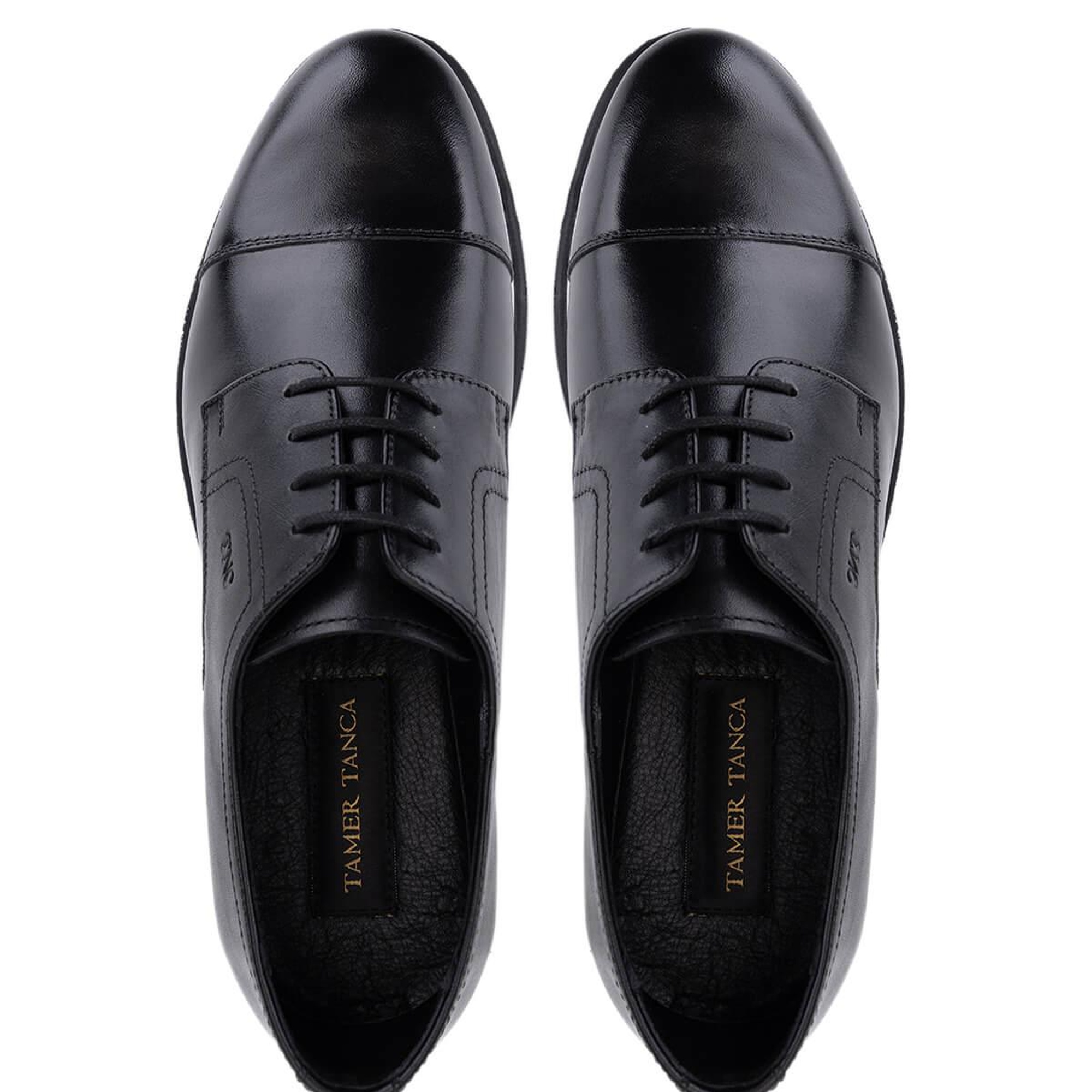 Tamer Tanca Erkek Hakiki Deri Siyah Klasik Ayakkabı