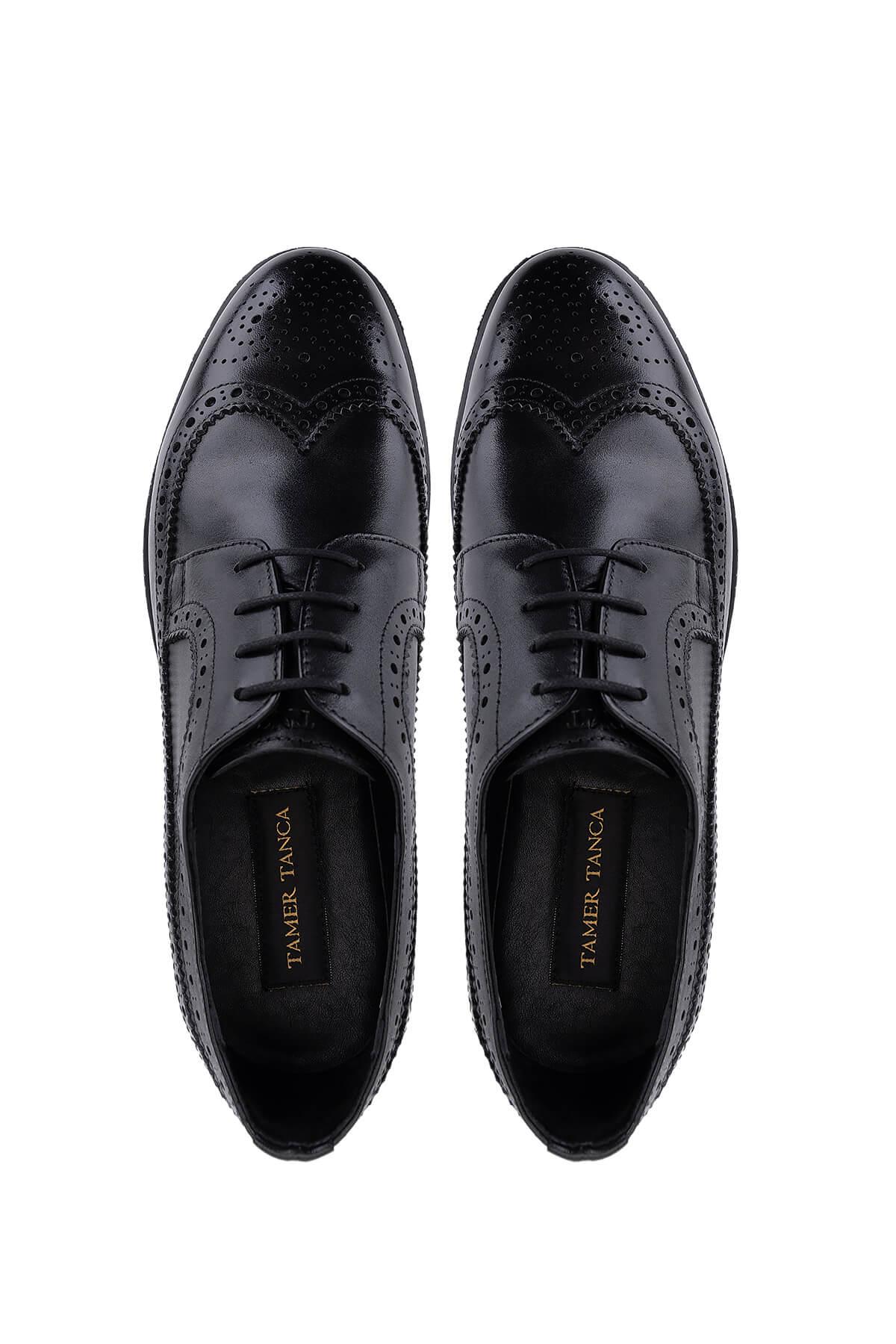 Tamer Tanca Erkek Hakiki Deri Siyah Klasik Ayakkabı