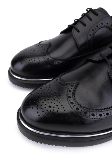  Tamer Tanca Erkek Hakiki Deri Siyah Klasik Ayakkabı