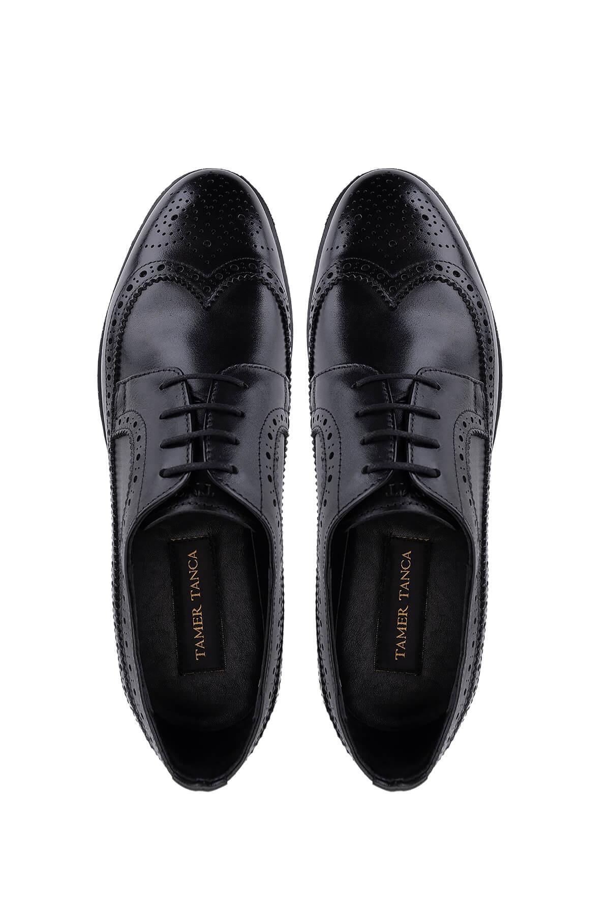 Tamer Tanca Erkek Hakiki Deri Siyah Klasik Ayakkabı