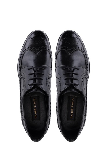  Tamer Tanca Erkek Hakiki Deri Siyah Klasik Ayakkabı