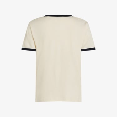  Tommy Hilfiger Reg Monotype Stripe Kadın Bej T-Shirt