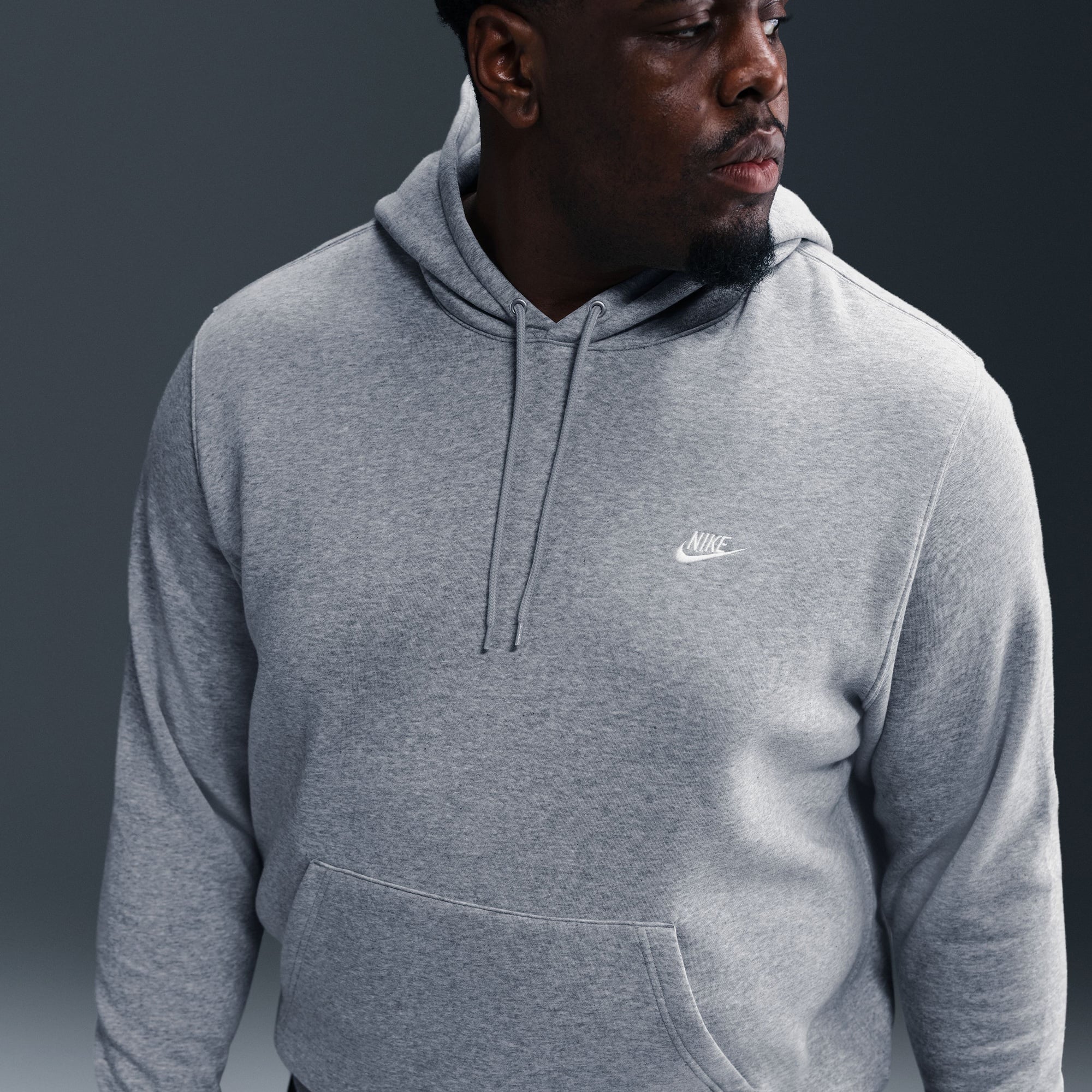 Nike Club Pullover Fleece Erkek Gri Hoodie